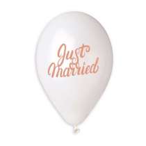 Palloncino in Lattice 13" GMS120 Assortito con Scritta "Just Married" 50pz Gemar "Wedding/Anniversary"