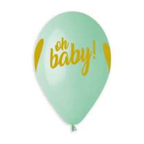 Palloncino in Lattice 13" GS120 Assortito con Scritta "Oh Baby" 50pz Gemar "Nascita e Battesimo"