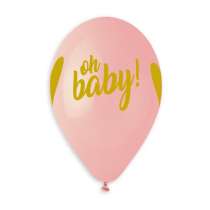 Palloncino in Lattice 13" GS120 Assortito con Scritta "Oh Baby" 50pz Gemar "Nascita e Battesimo"