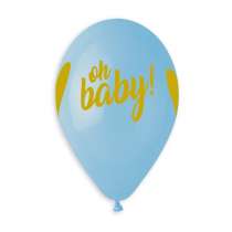 Palloncino in Lattice 13" GS120 Assortito con Scritta "Oh Baby" 50pz Gemar "Nascita e Battesimo"
