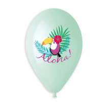 Palloncino in Lattice 13" GS120 Assortito con Stampa Tucano "Toucan" 50pz Gemar "Theme & Patterns"