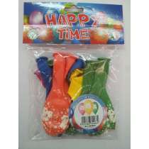 Palloncino in Lattice 12" N.4 Colori Assortiti 10pz Gemar Blister "Happy Time"