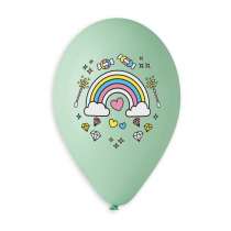 Palloncino in Lattice 13" GS120 Assortito con Stampa Arcobaleno 50pz Gemar "Theme & Patterns"