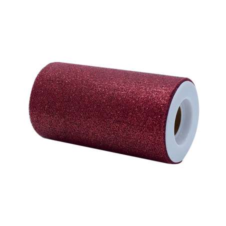 Tulle Scintillante Glitter Bordeaux 25MT Tulle Glitter