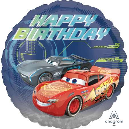 Palloncino in Foil 18" Cars 3 Happy Birthday Cars