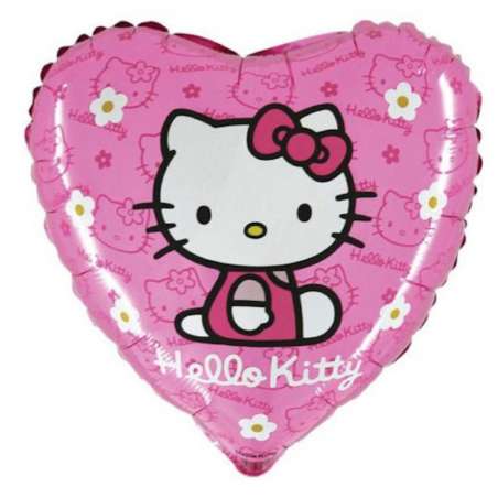 Palloncino in Foil 18" Cuore Hello Kitty Fucsia Personaggi Grabo