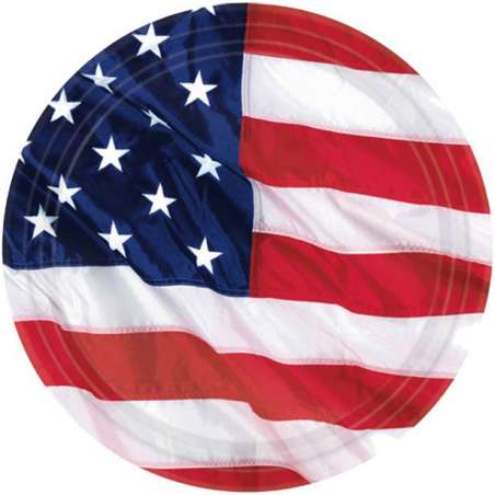 Piatto di Carta 18cm con Bandiera d'America "Flying USA" 8pz America "Flying USA"