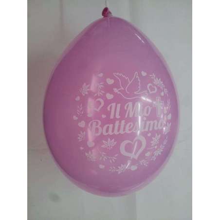 Palloncino in Lattice 12" Il mio Battesimo Rosa 20pz Gemar Blister "Happy Time"