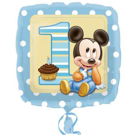 Palloncino in Foil 18" Celeste Baby Mickey 1°Compleanno Mickey Baby