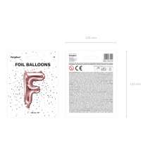 Palloncino in Foil 14" Lettera "F" Rose Gold Lettere Medie Rose Gold 14"/35cm Partydeco