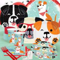 Piatto di Carta 23cm Sagomato Assortito Cani "Dog Party" 8pz Festa Tema Cane "Dog"