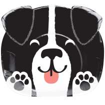Piatto di Carta 23cm Sagomato Assortito Cani "Dog Party" 8pz Festa Tema Cane "Dog"