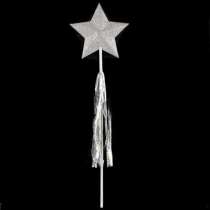 Bacchetta Magica Fatina Stella Argento Glitter 53cm Altri Accessori