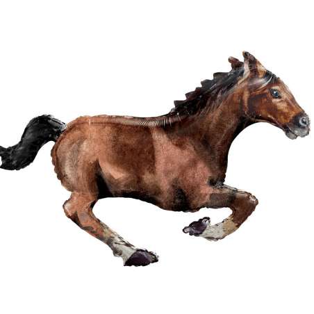 Palloncino in Foil 40" Super Shape Cavallo al Galoppo Marrone "Galloping Horse" Equitazione "Hippique"
