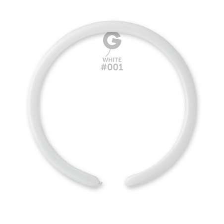Palloncino in Lattice 1" Modellabile D2 Bianco "White 001" 100pz Gemar Standard Modellabili 1" D2
