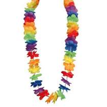 Collana hawaiana con fiori viola - Vegaooparty