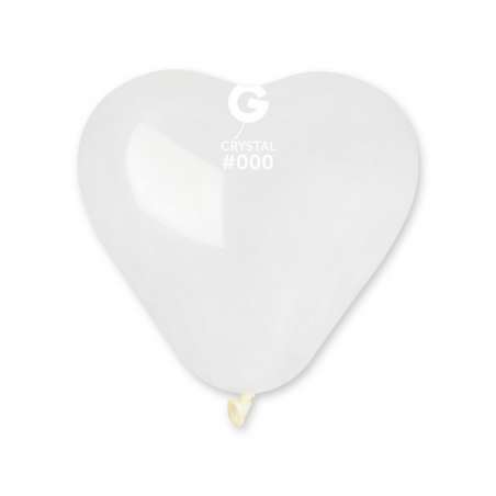 Palloncino in Lattice 6” Cuore CR6 Trasparente "Crystal 000" 100pz Gemar Cuori 6" CR6