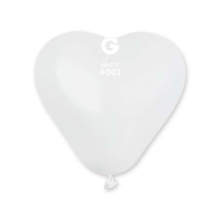 Palloncino in Lattice 6” Cuore CR6 Bianco "White 001" 100pz Gemar Cuori 6" CR6