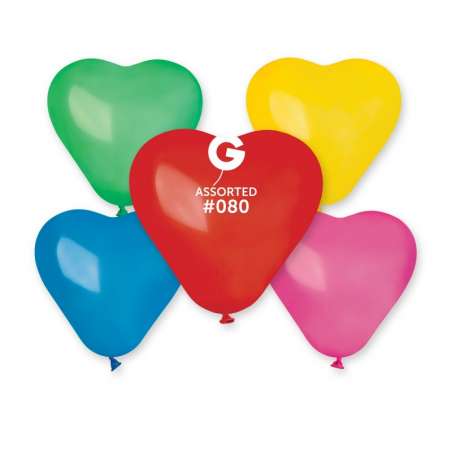 Palloncino in Lattice 6” Cuore CR6 Assortito "Assorted 080" 100pz Gemar Cuori 6" CR6