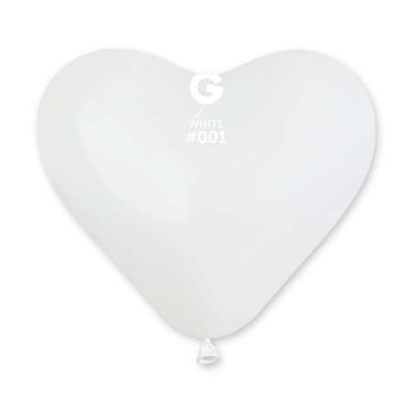 Palloncino in Lattice 10” Cuore CR Bianco "White 001" 100pz Gemar Cuori 10" CR