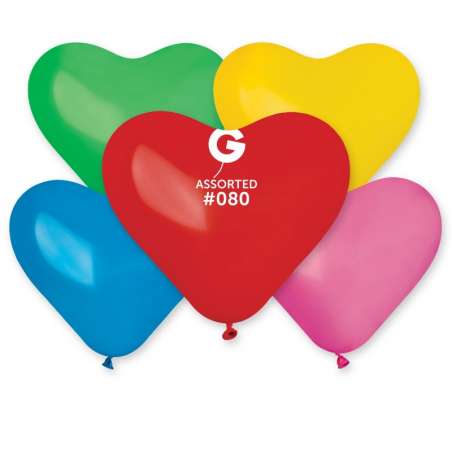 Palloncino in Lattice 10” Cuore CR Assortito "Assorted 080" 100pz Gemar Cuori 10" CR