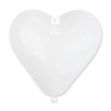 Palloncino in Lattice 17” Cuore CR17 Bianco "White 001" 50pz Gemar Cuori 17" CR17