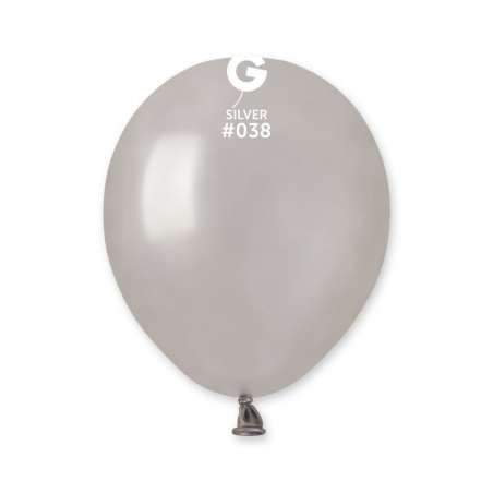 Palloncino in Lattice 5” AM50 Argento Metallizzato "Silver 038” 100pz Gemar Metallic 5" AM50