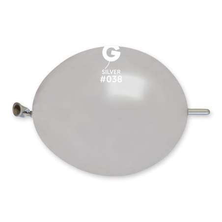 Palloncino in Lattice 6” GLM6 Argento Metallizzato “Silver 038” 100pz Gemar Metallic Link 6" GLM6
