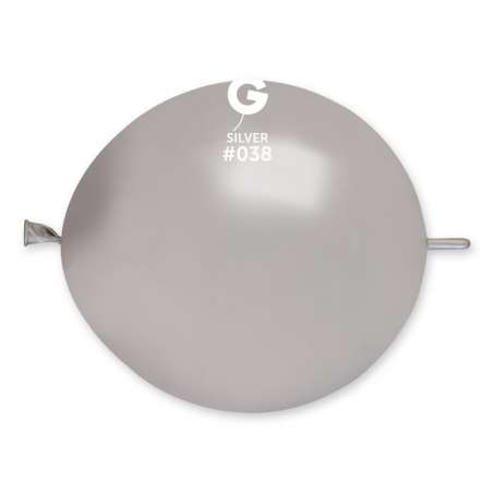 Palloncino in Lattice 13” GLM13 Argento Metallizzato “Silver 038” 100pz Gemar Metallic Link 13" GLM13