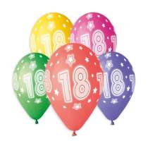 Palloncino in Lattice 13" GS120 Assortito con Stampa N.18 "Cosmic Stars" 50pz Gemar Compleanno "Birthdays"