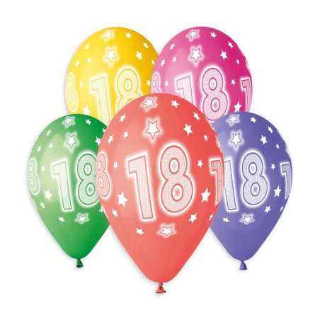 Palloncino in Lattice 13" GS120 Assortito con Stampa N.18 "Cosmic Stars" 50pz Gemar Compleanno "Birthdays"