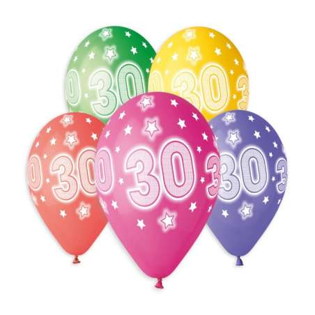 Palloncino in Lattice 13" GS120 Assortito con Stampa N.30 "Cosmic Stars" 50pz Gemar Compleanno "Birthdays"