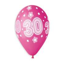 Palloncino in Lattice 13" GS120 Assortito con Stampa N.30 "Cosmic Stars" 50pz Gemar Compleanno "Birthdays"