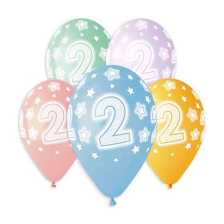 Palloncino in Lattice 13" GS120 Assortito con Stampa N.2 "Cosmic Stars" 50pz Gemar Compleanno "Birthdays"