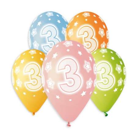 Palloncino in Lattice 13" GS120 Assortito con Stampa N.3 "Cosmic Stars" 50pz Gemar Compleanno "Birthdays"