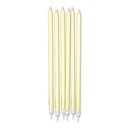 Candelina Stelo 15cm Avorio Glitter 12pz Candeline Stelo