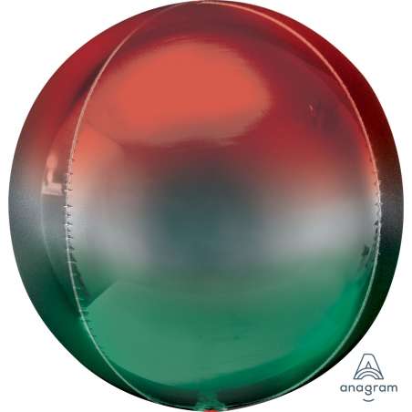 Palloncino in Foil 16" Orbz Ombre Rosso e Verde Globe / Orbz / Sfere