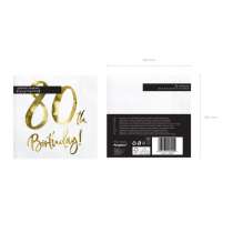 Tovagliolo di Carta 33x33cm Happy Birthday 80anni Metallizzato 20pz 80 Anni