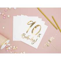 Tovagliolo di Carta 33x33cm Happy Birthday 90anni Metallizzato 20pz 90 Anni