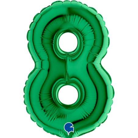 Palloncino in Foil 7" Numero 8 Verde "Green" Numeri 7" Verde "Green"