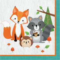 Tovagliolo di Carta 33x33cm Animali del Bosco "Woodland Animals" 16pz Animali del Bosco