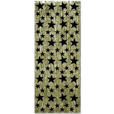 Frange Decorative in Foil Oro con Stelle Nere 2,40mt Frange