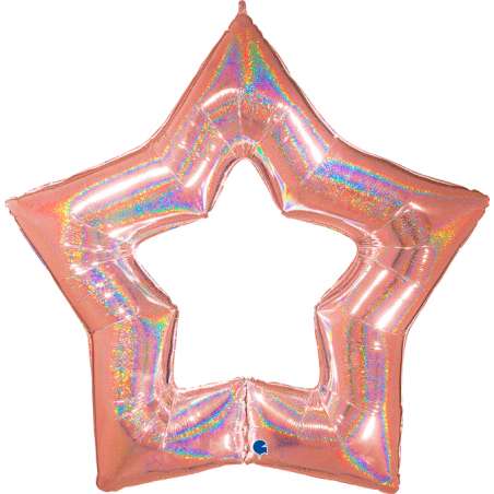 Palloncino in Foil 48" Stella Linky Rose Gold Glitter "Star Glitter" Stelle 48" Linky Star