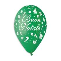Palloncino in lattice 13" GS120 113 Buon Natale Rosso e Verde 50pz Gemar "Christmas/New Year"