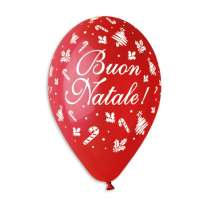 Palloncino in lattice 13" GS120 113 Buon Natale Rosso e Verde 50pz Gemar "Christmas/New Year"