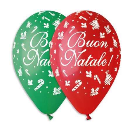 Palloncino in lattice 13" GS120 113 Buon Natale Rosso e Verde 50pz Gemar "Christmas/New Year"