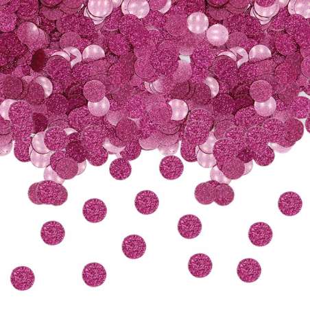 Confetti in Plastica Tondi Glitter Fucsia 20gr Confetti Tondi