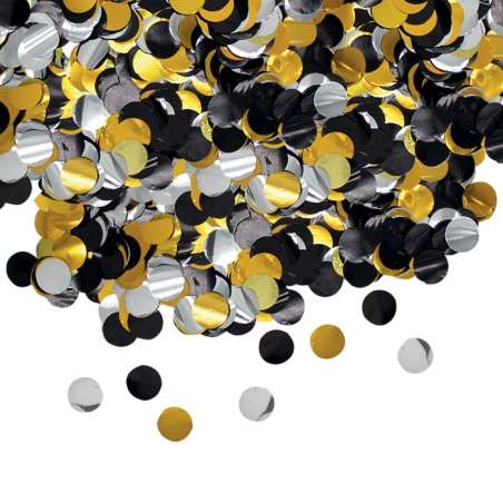 Confetti in Foil Tondi Nero, Oro e Argento Metallizzato "Prestige" 50gr Confetti Tondi