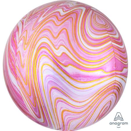 Palloncino in Foil 16" Orbz Rosa Marmorizzato "Pink Marblez" Marmorizzati "Marblez"