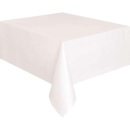 Tovaglia di Plastica 137x274cm Bianco Bianco "White"